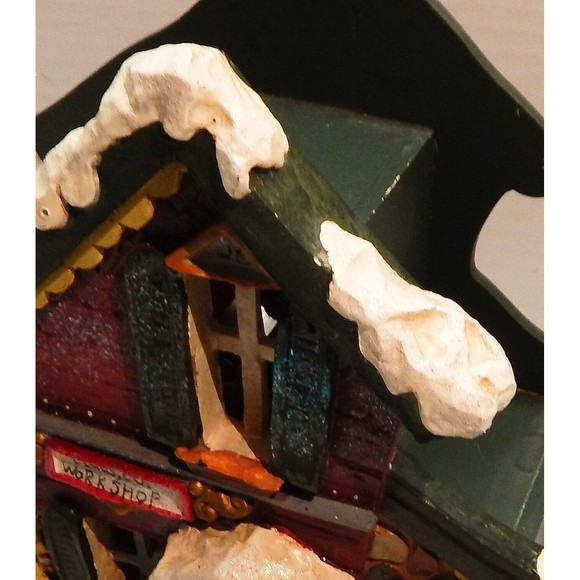 Kurt Adler Snowtown Village Claus & Co Workshop Lighted House With Santa Claus - Picture 9 of 13